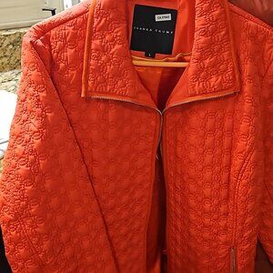 Ivanka Trump orange quilted womens jacket. Size L